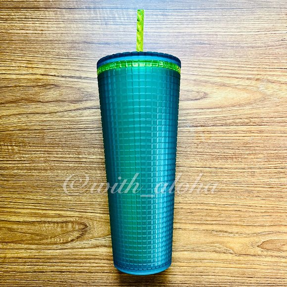 🌹SALE🌹NEW Starbucks 2022 Green Soft Touch Disco Grid Tumbler - Picture 2 of 3